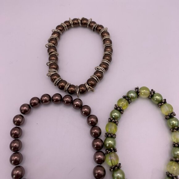 🐱 5 for $10.  3 BEADED STRETCH BRACELETS - Picture 3 of 4